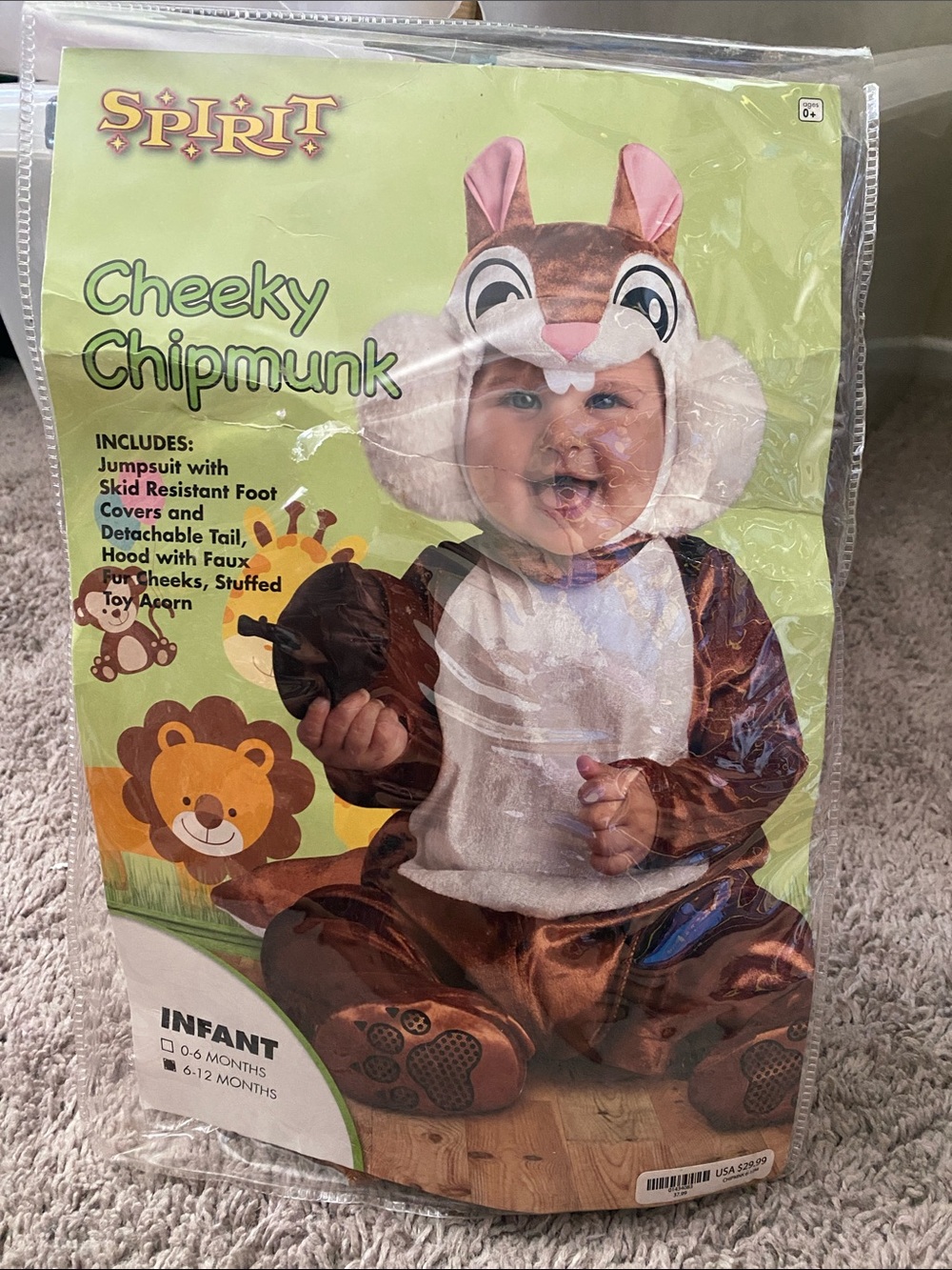 Spirit Cheeky Chipmunk Baby Costume - Brown & Cream